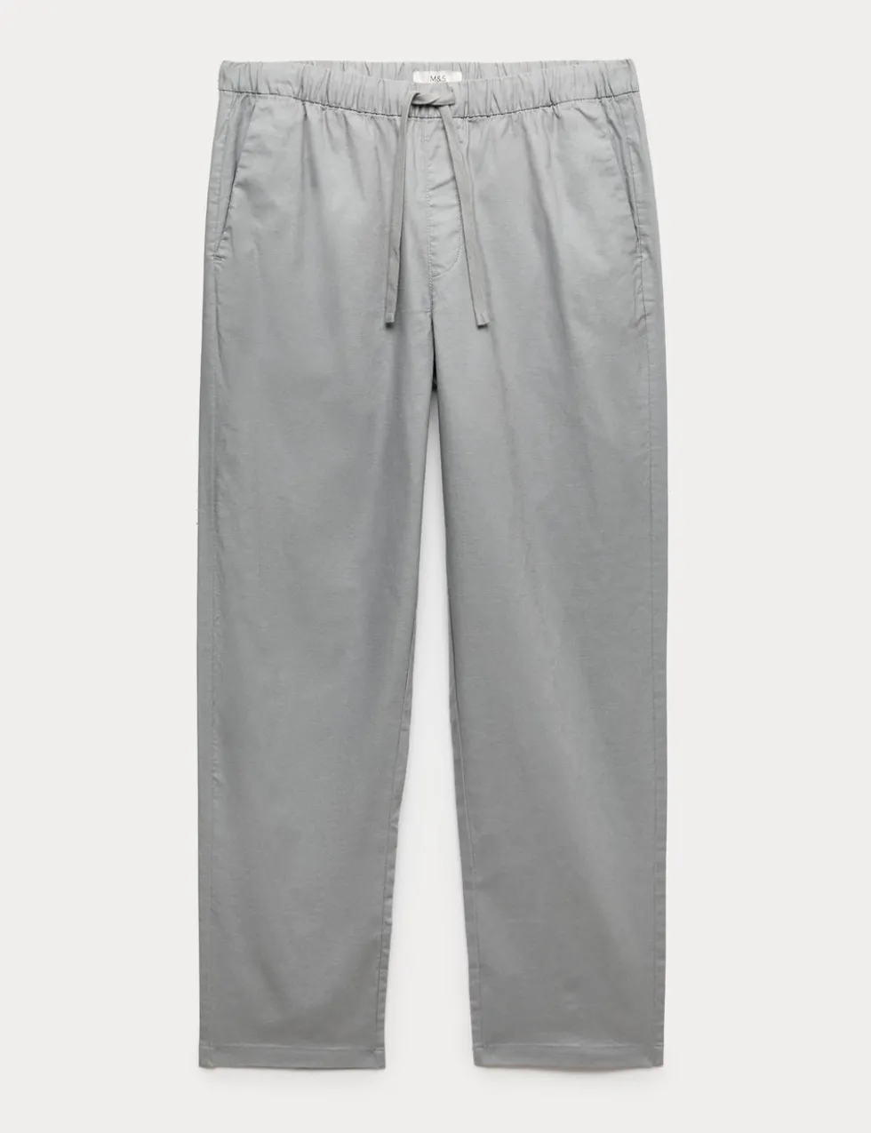 Loose Fit Linen Blend Elasticated Waist Trousers