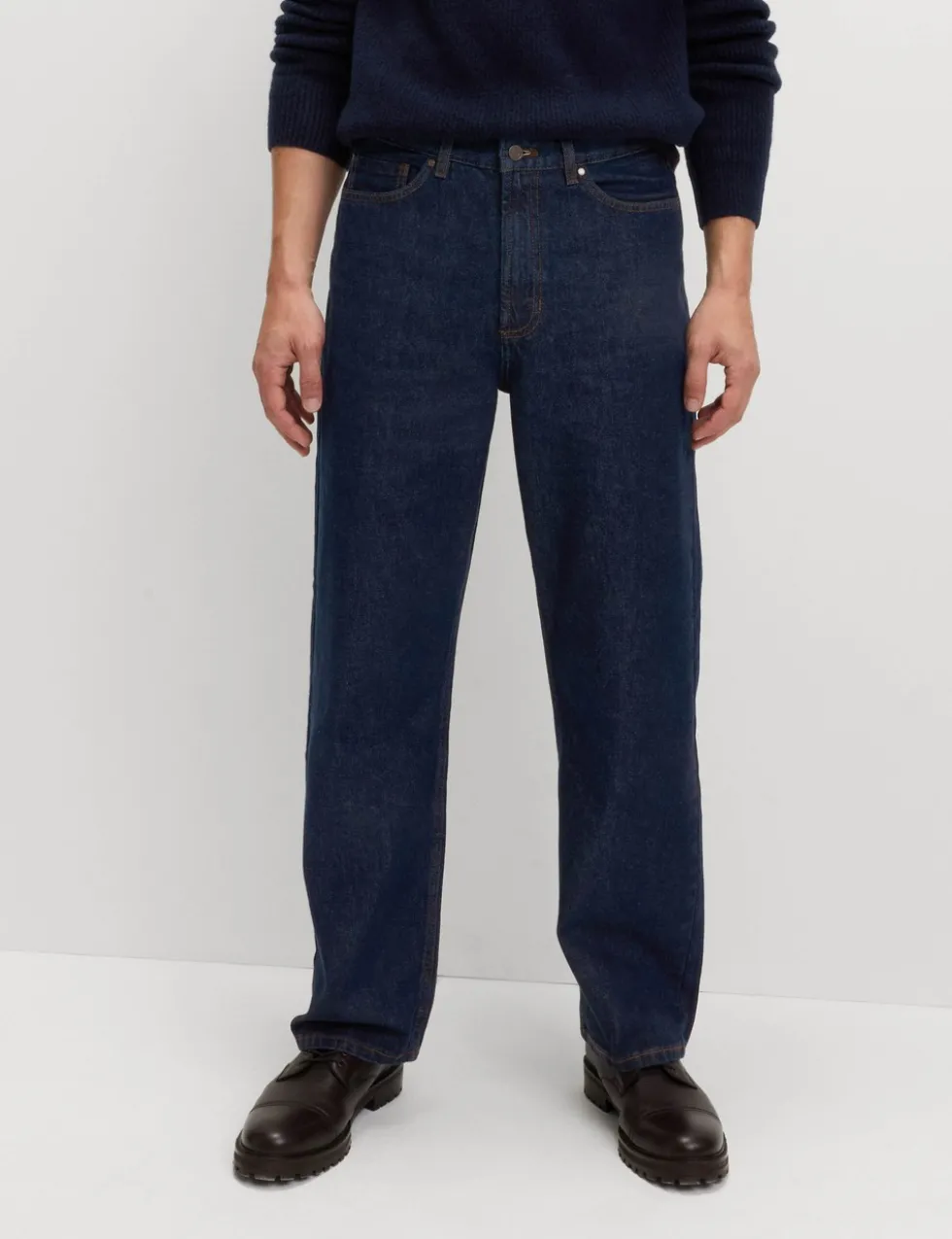Loose Fit Pure Cotton Rigid Jeans