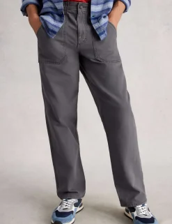 Loose Fit Pure Cotton Utility Trousers