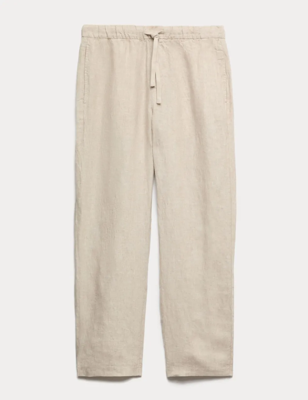 Loose Fit Pure Linen Elasticated Waist Trousers