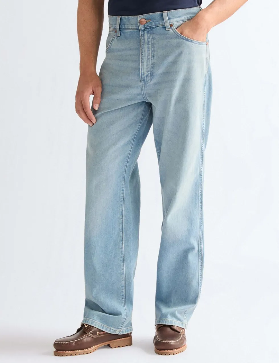 Loose Straight Fit Pure Cotton Jeans