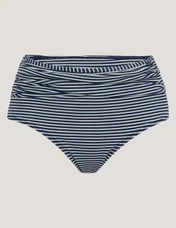 Loria Striped High Waisted Bikini Bottoms