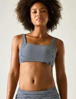 Loria Striped Padded Square Neck Bikini Top