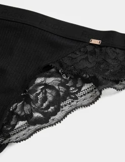 Lounge Rib & Lace Brazilian Knickers