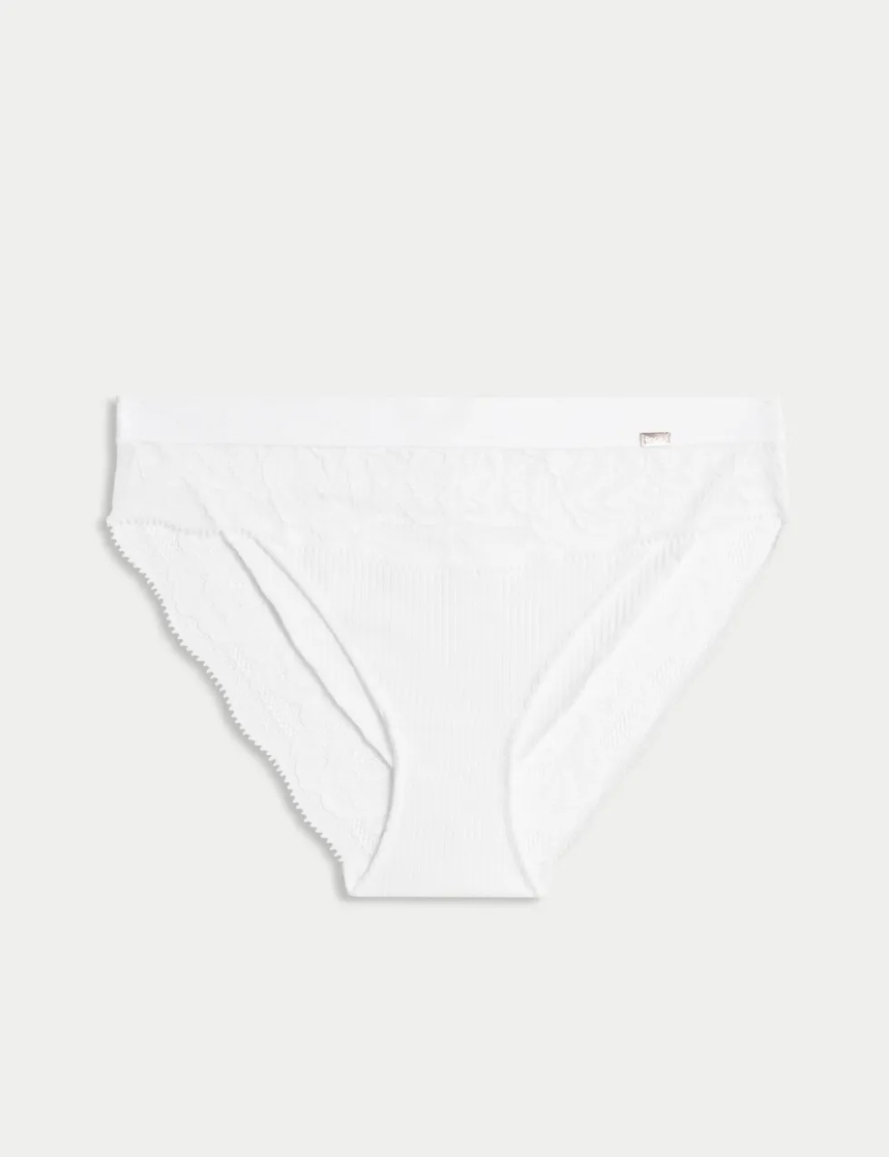 Lounge Rib & Lace High Leg Knickers