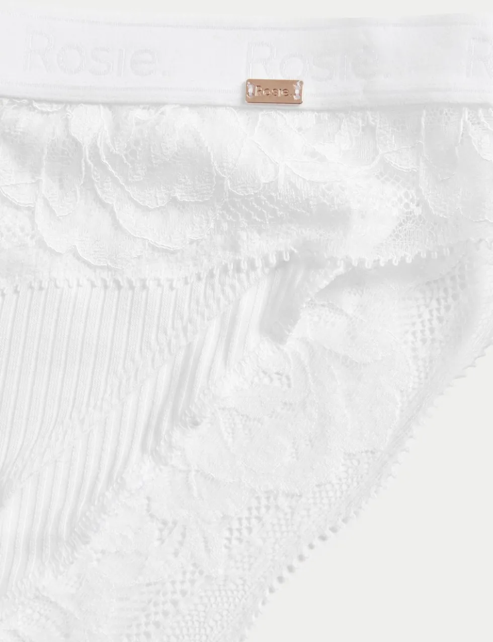 Lounge Rib & Lace High Leg Knickers