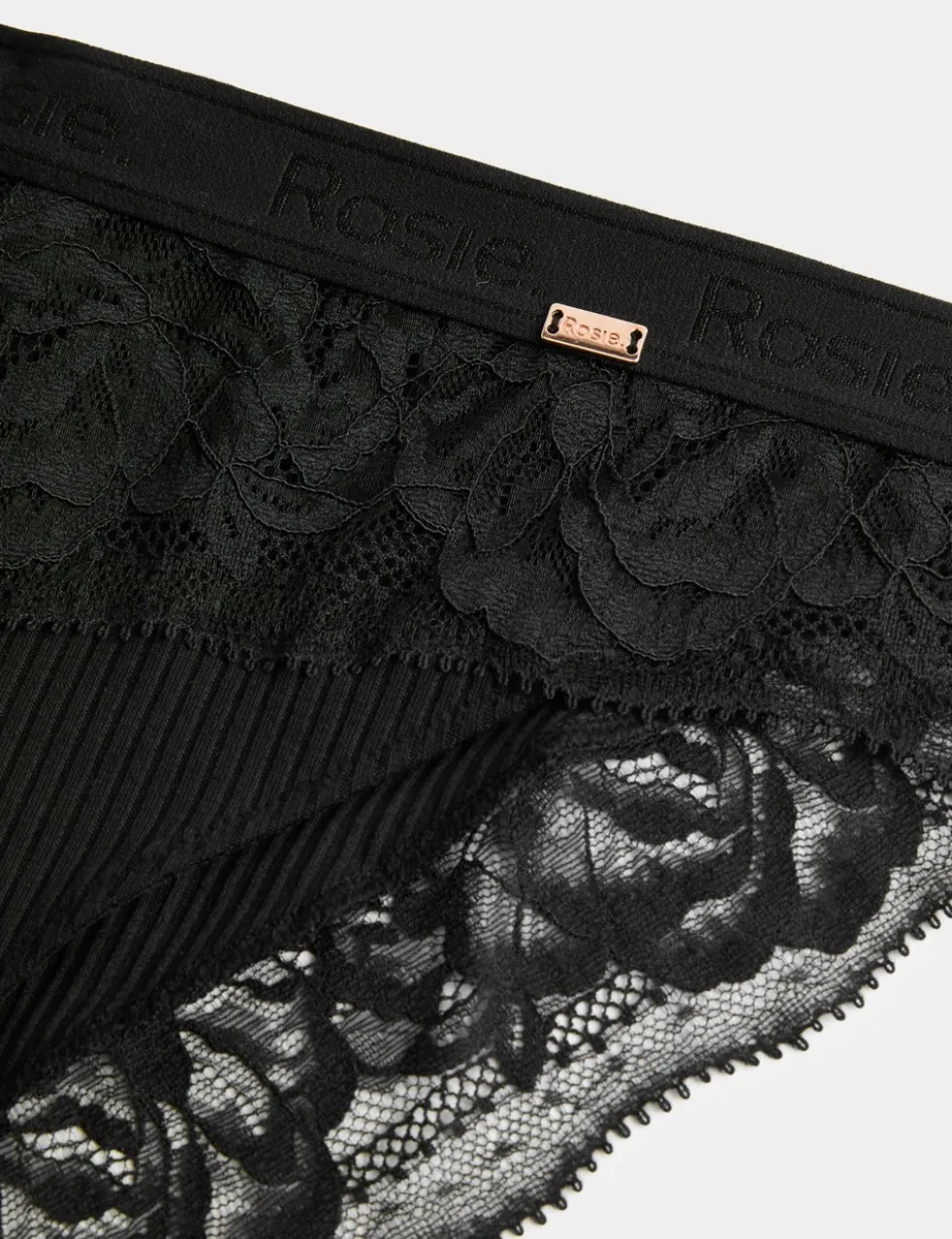 Lounge Rib & Lace High Leg Knickers