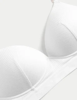 Lounge Rib & Lace Non Wired Plunge Bra (A-E)