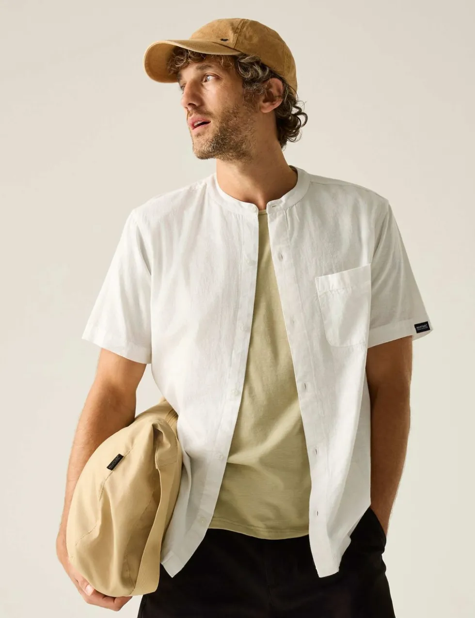 Lovrey Cotton Linen Blend Short Sleeve Shirt
