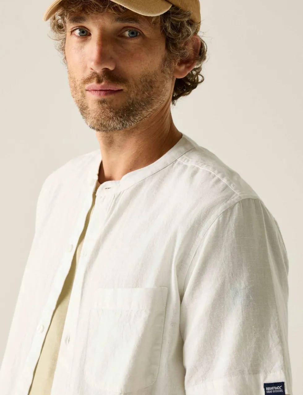 Lovrey Cotton Linen Blend Short Sleeve Shirt