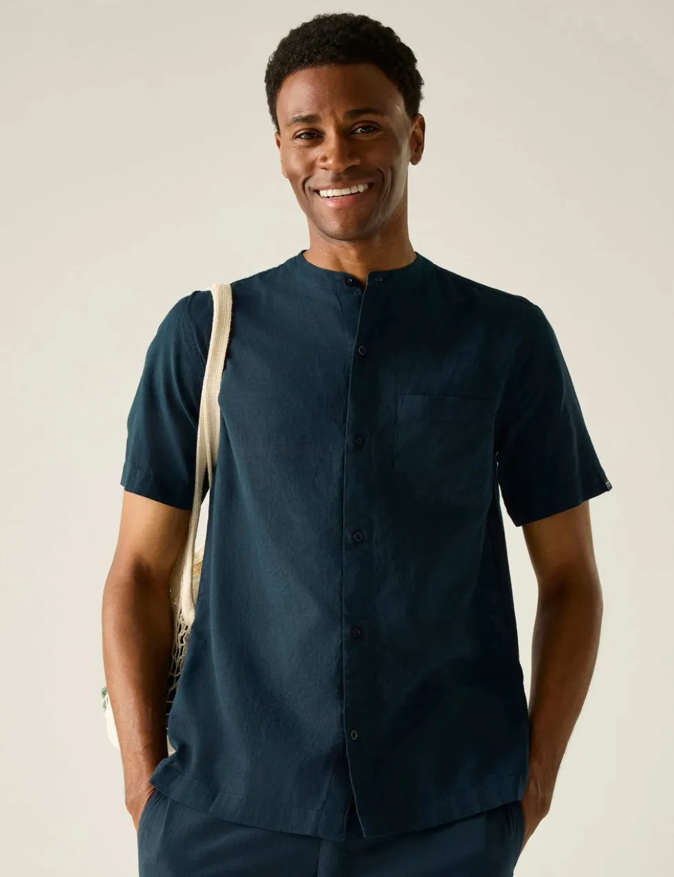 Lovrey Cotton Linen Blend Short Sleeve Shirt