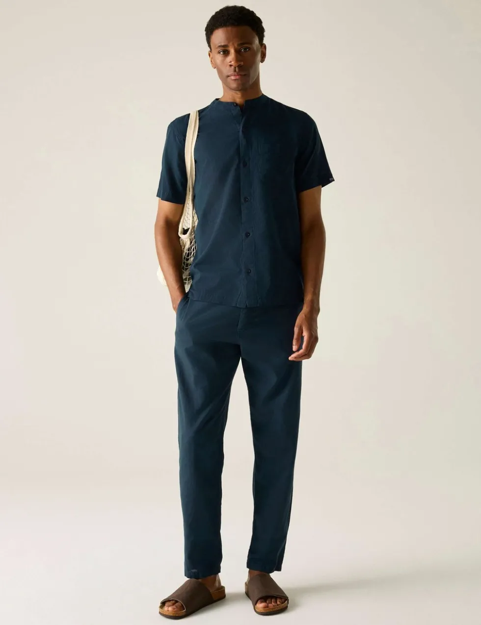 Lovrey Cotton Linen Blend Short Sleeve Shirt