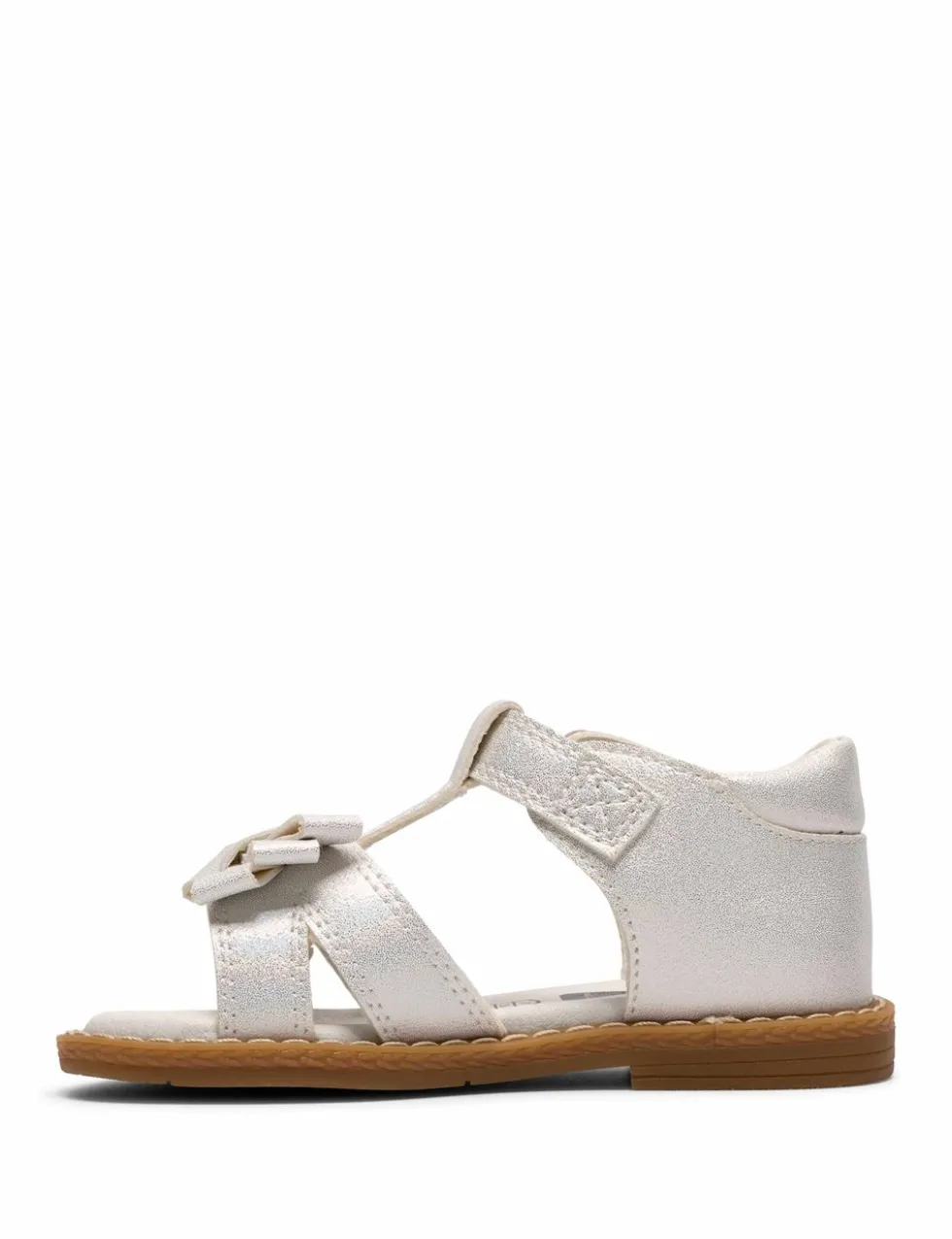 Luana Bow T-Bar White Sandals (4-6 Small)