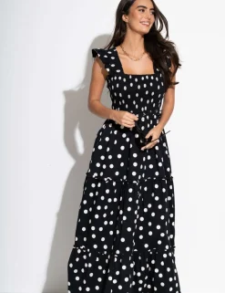 Lucy Pure Cotton Polka Dot Maxi Dress