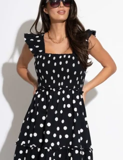 Lucy Pure Cotton Polka Dot Maxi Dress
