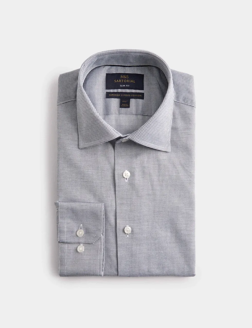 Luxury Cotton Easy Iron Slim Fit Textured Shirt