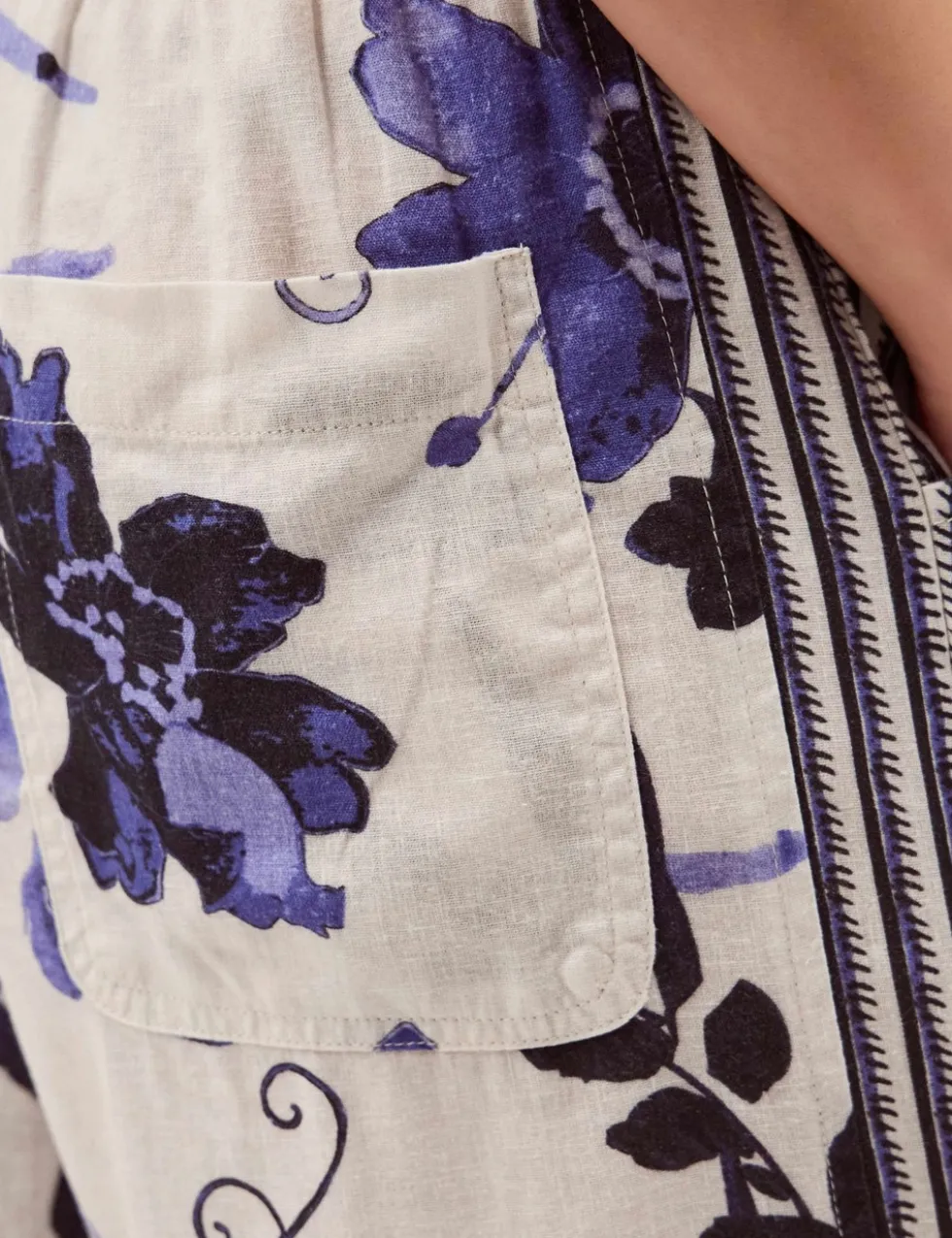 Lyocell Blend Floral Wide Leg Trousers