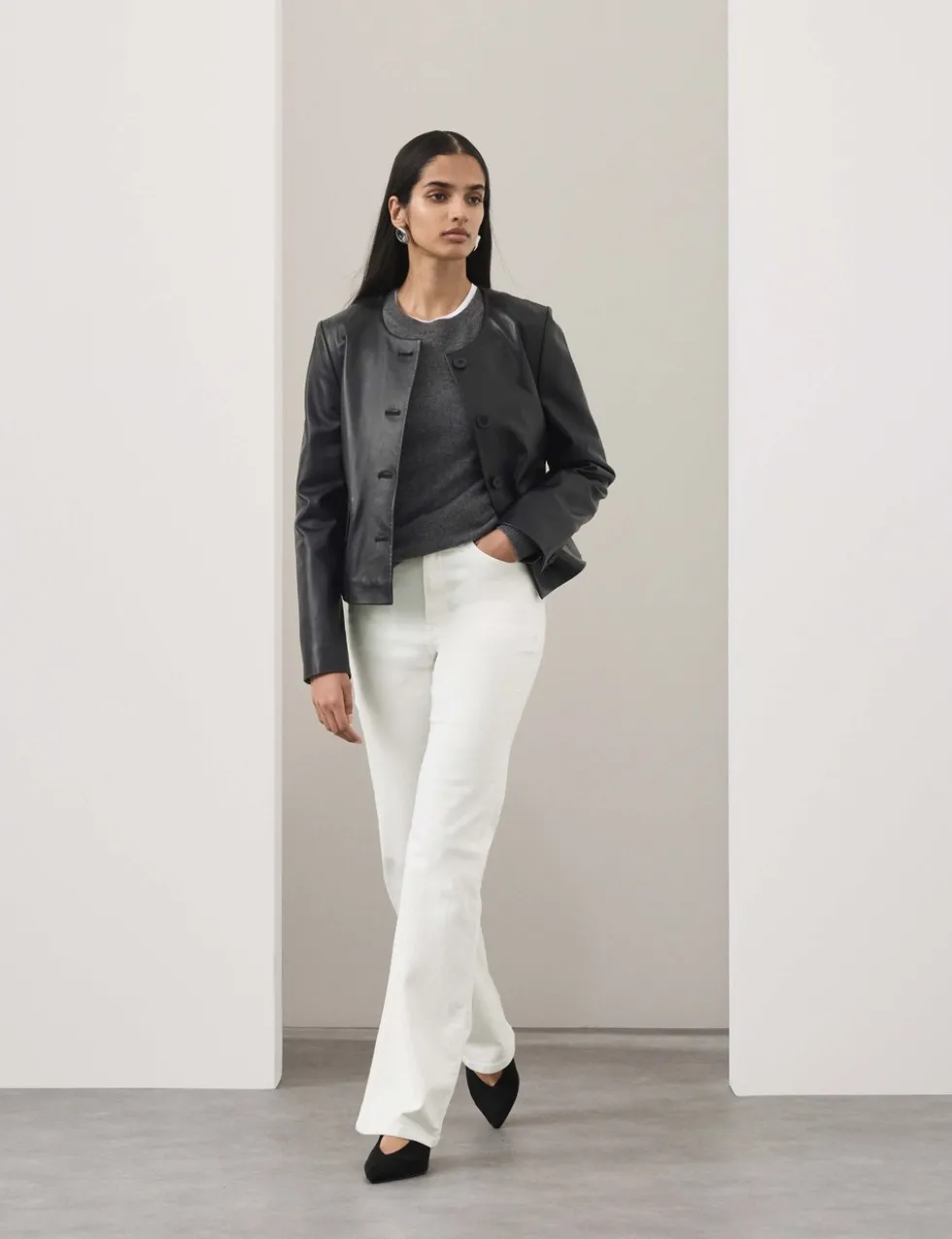 Lyocell Blend High Waisted Flared Jeans