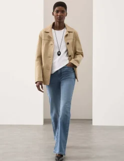 Lyocell Blend High Waisted Flared Jeans