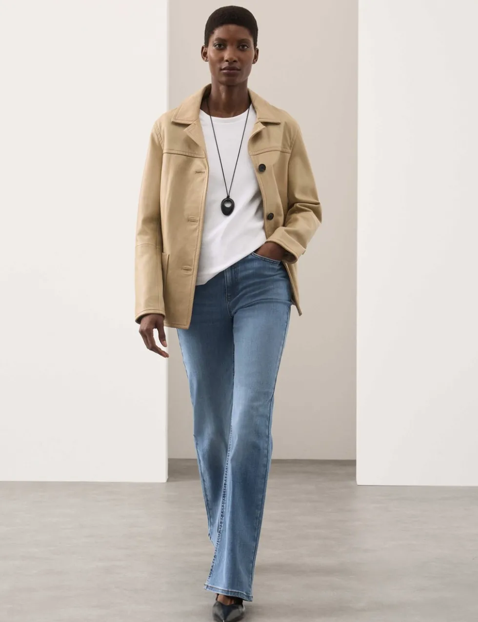 Lyocell Blend High Waisted Flared Jeans
