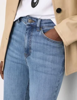 Lyocell Blend High Waisted Flared Jeans
