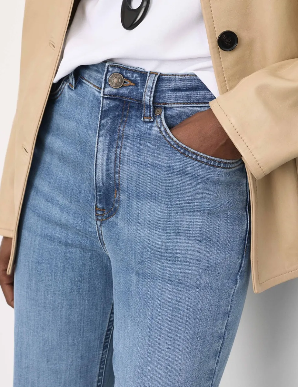 Lyocell Blend High Waisted Flared Jeans