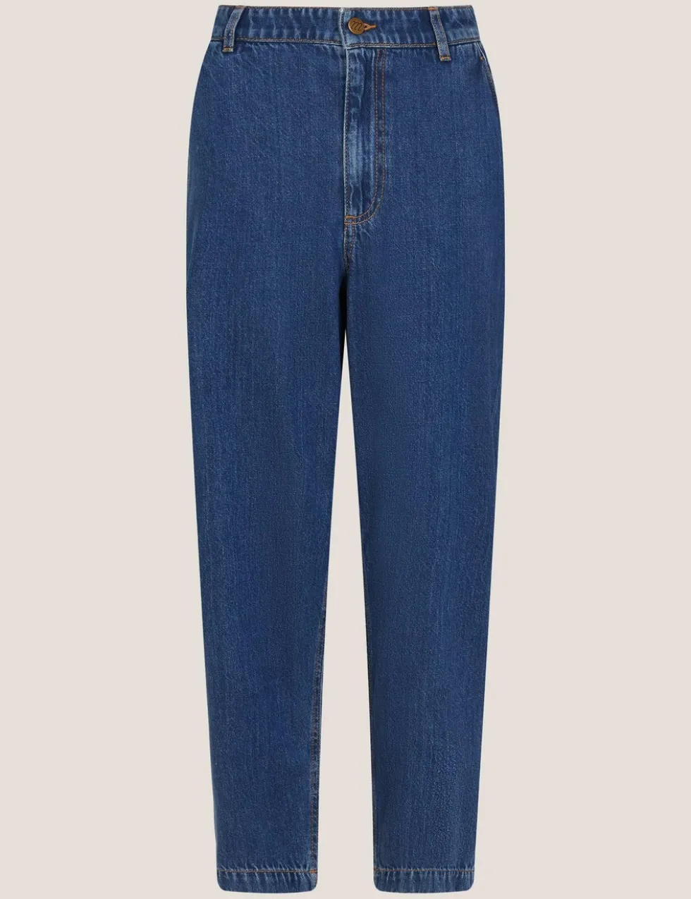 Lyocell Blend High Waisted Carrot Leg Jeans