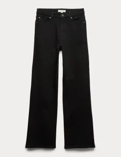 Lyocell Blend High Waisted Flared Jeans