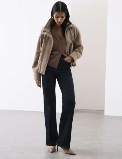Lyocell Blend High Waisted Flared Jeans
