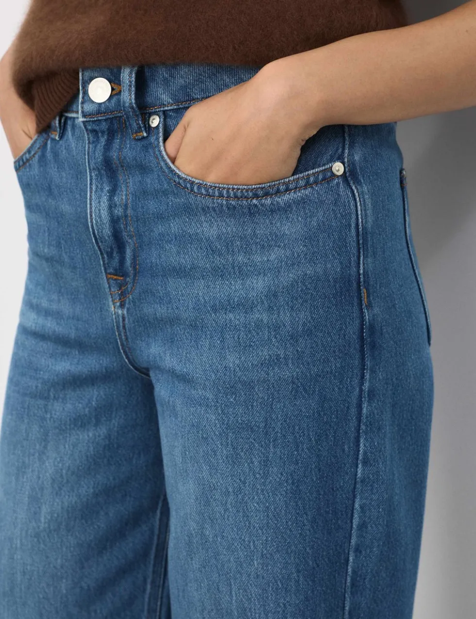 Lyocell Blend High Waisted Straight Leg Jeans