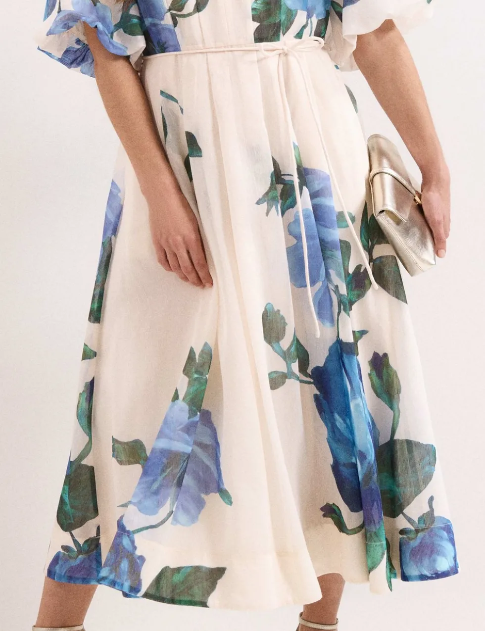 Lyocell Blend V-Neck Floral Midi Dress