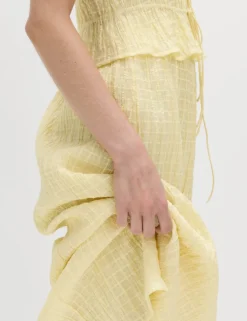 Lyocell Blend V-Neck Midi Waisted Dress