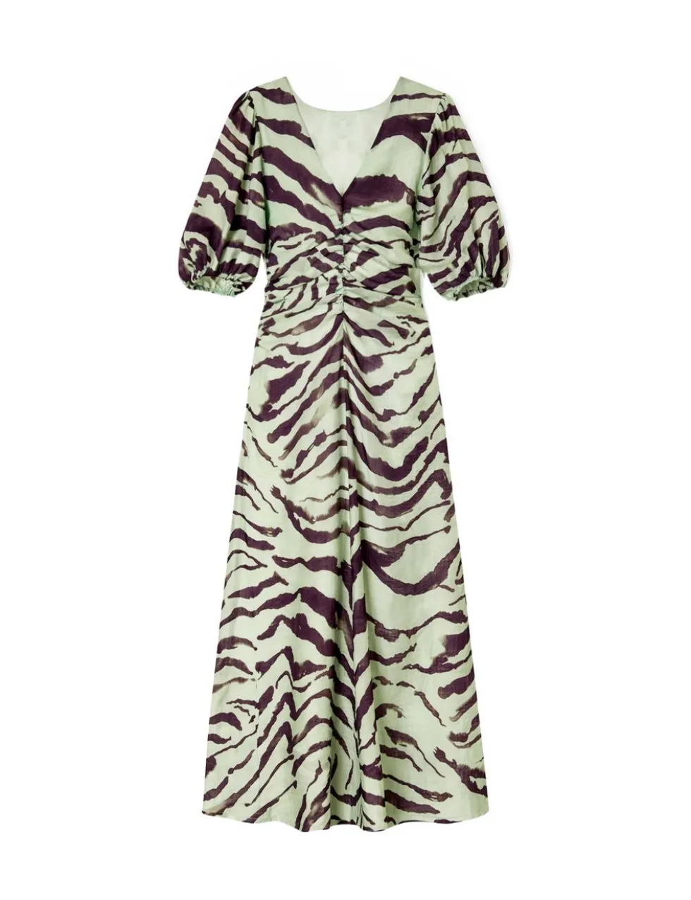 Lyocell Rich Animal Print Midaxi Waisted Dress