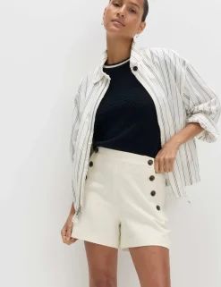 Lyocell Rich Button Detail Shorts