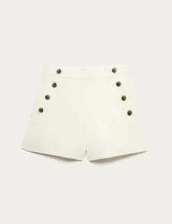 Lyocell Rich Button Detail Shorts