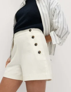 Lyocell Rich Button Detail Shorts