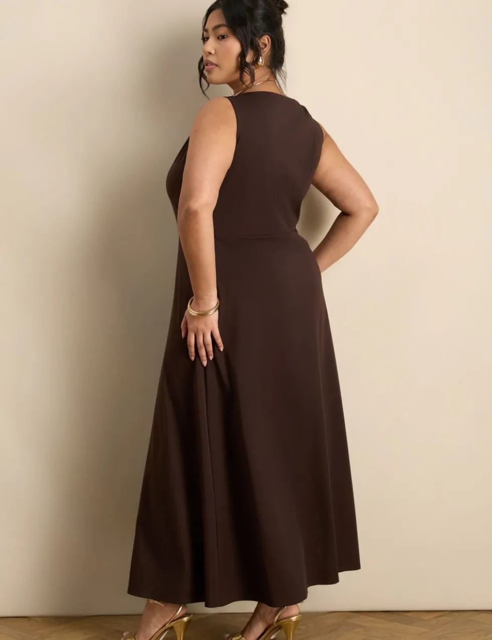 Lyocell Rich Cowl Neck Maxi Slip Dress