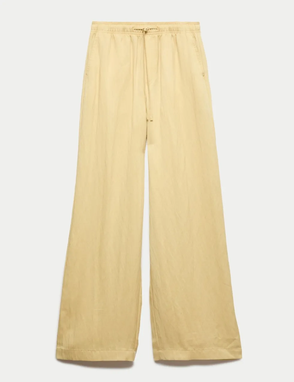 Lyocell Rich Drawstring Wide Leg Trousers