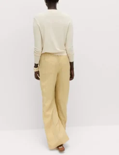 Lyocell Rich Drawstring Wide Leg Trousers