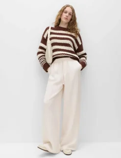 Lyocell Rich Drawstring Wide Leg Trousers