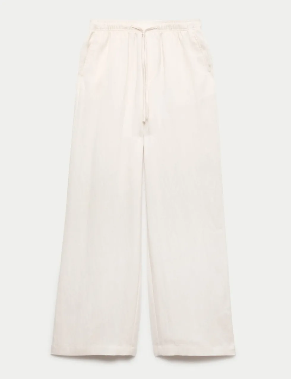 Lyocell Rich Drawstring Wide Leg Trousers