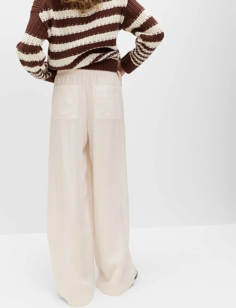 Lyocell Rich Drawstring Wide Leg Trousers