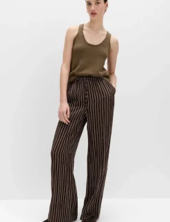 Lyocell Rich Drawstring Wide Leg Trousers