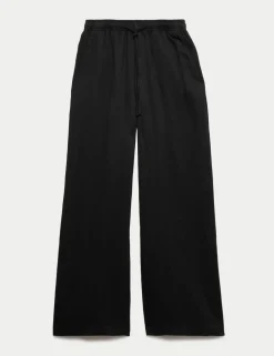 Lyocell Rich Drawstring Wide Leg Trousers