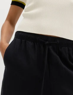 Lyocell Rich Drawstring Wide Leg Trousers