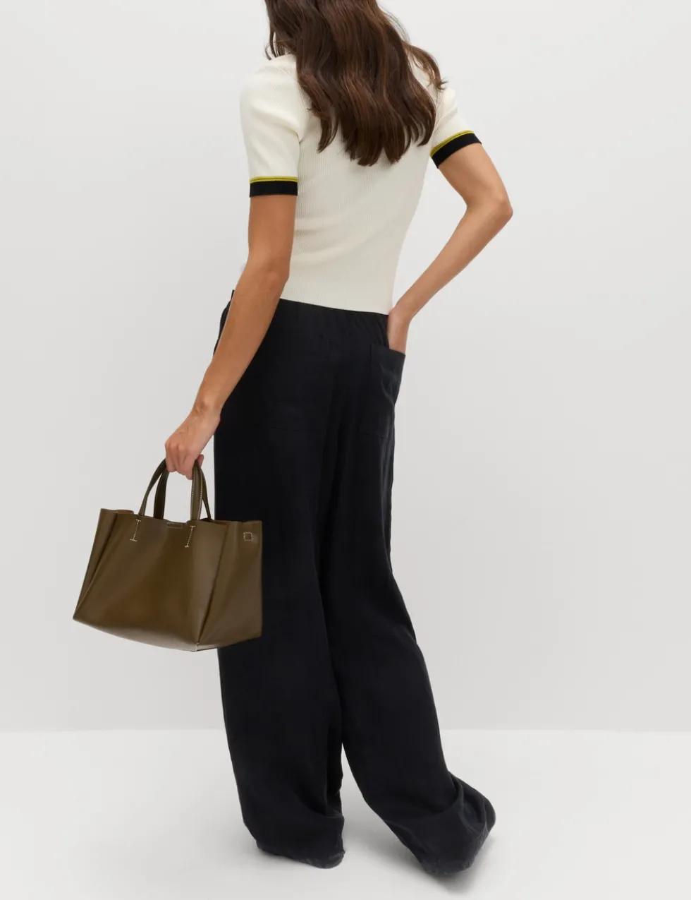 Lyocell Rich Drawstring Wide Leg Trousers