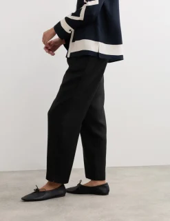 Lyocell Rich Elasticated Waist Tapered Trousers
