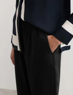 Lyocell Rich Elasticated Waist Tapered Trousers