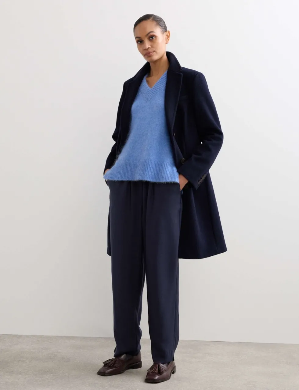 Lyocell Rich Elasticated Waist Tapered Trousers