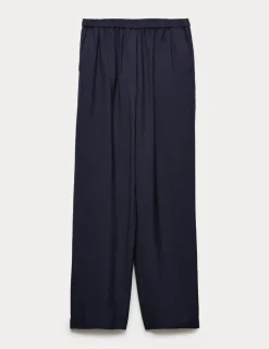 Lyocell Rich Elasticated Waist Tapered Trousers